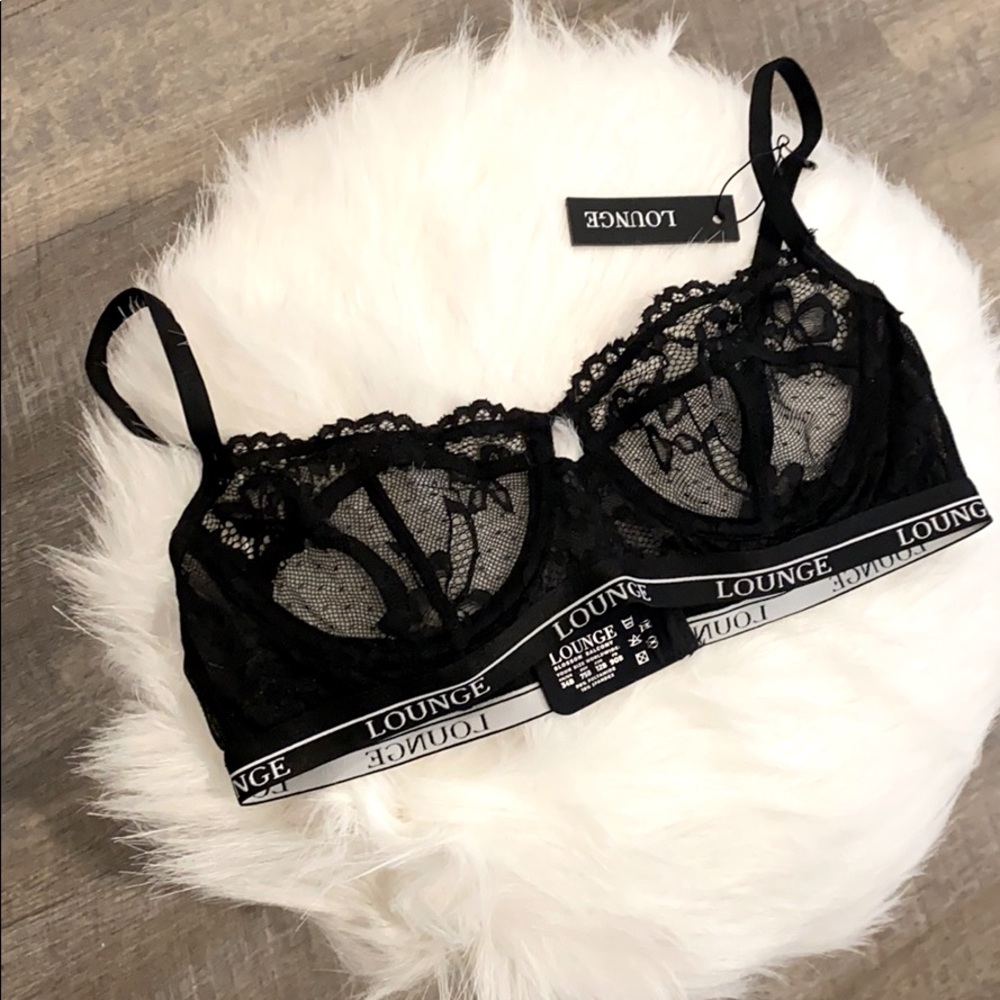 NWT LOUNGE underwear Blossom Balcony Bra black 34B